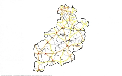 Karte_4a_Grenzen_LKDH_Kommunen_Orte_Straßennetz_blanko_M_1_350000 © Landkreis Diepholz